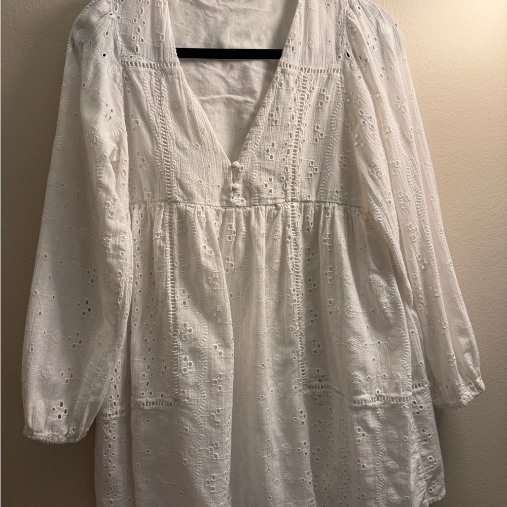 Zara 100% cotton V-Neck loose dress